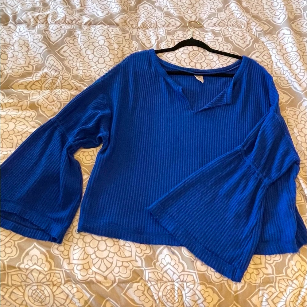 Free People Blue Bell Sleeve Top